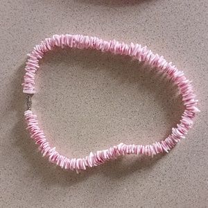 pastel pink shell necklace